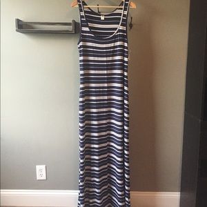Navy and White Striped Maxi Dress NWT